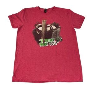 A Christmas Story “I Triple Dog Dare You” Graphic T-Shirt size Large Anvil Tee